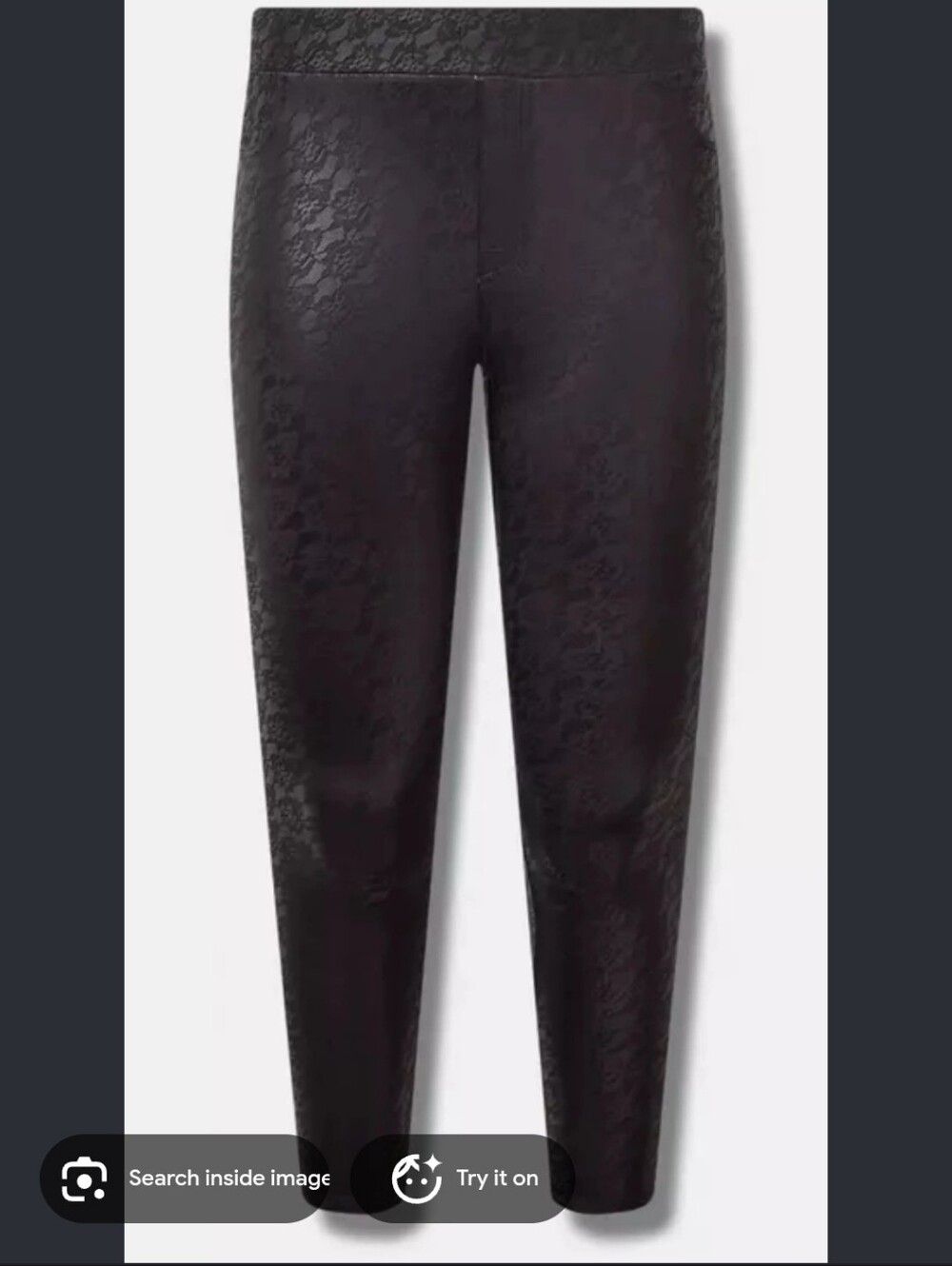 NWT TORRID 1x Lace Print Faux Leather Leggings. Back Pockets